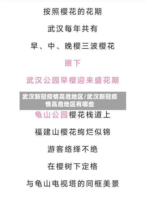 武汉新冠疫情高危地区/武汉新冠疫情高危地区有哪些-第2张图片