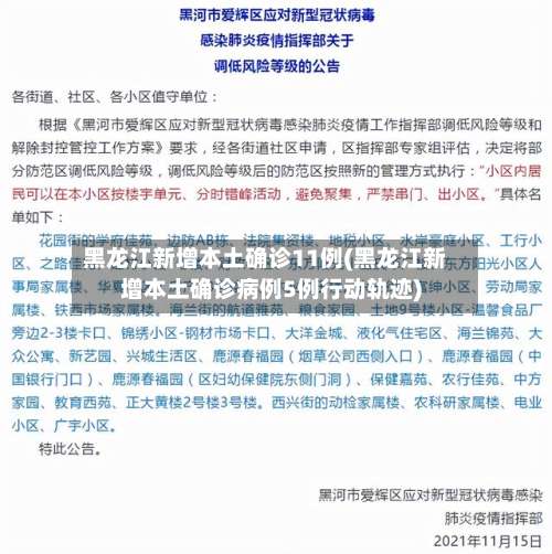 黑龙江新增本土确诊11例(黑龙江新增本土确诊病例5例行动轨迹)-第3张图片
