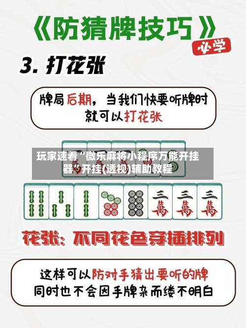 玩家速看“微乐麻将小程序万能开挂器”开挂(透视)辅助教程-第3张图片