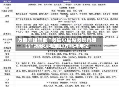 万能开挂辅助“微信小程序微乐有挂吗	”揭秘透视辅助万能挂用法-第1张图片