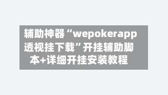 辅助神器“wepokerapp透视挂下载”开挂辅助脚本+详细开挂安装教程-第1张图片