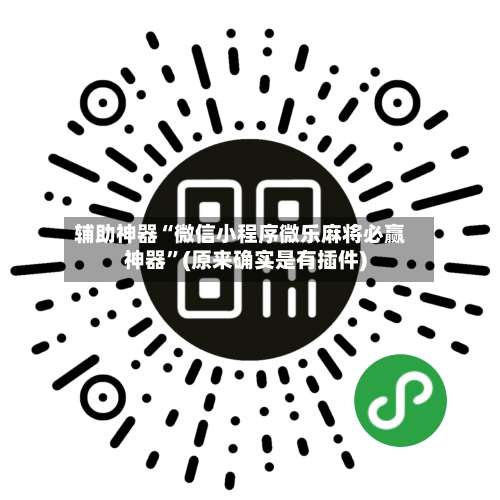 辅助神器“微信小程序微乐麻将必赢神器”(原来确实是有插件)-第2张图片