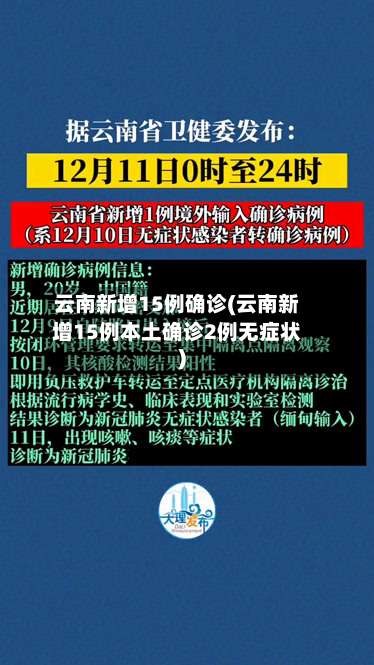 云南新增15例确诊(云南新增15例本土确诊2例无症状)-第1张图片