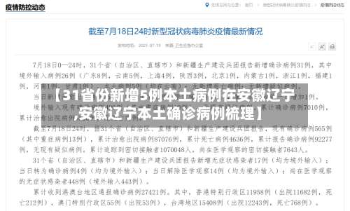 【31省份新增5例本土病例在安徽辽宁,安徽辽宁本土确诊病例梳理】-第3张图片