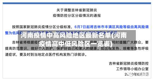 河南疫情中高风险地区最新名单(河南疫情高中低风险区一览表)-第1张图片