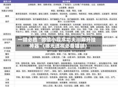 一键必胜“微信小程序功夫川麻开挂神器”(曝光透视必备猫腻)-第1张图片