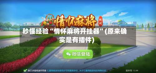 秒懂经验“情怀麻将开挂器”(原来确实是有插件)-第1张图片