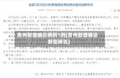 贵州新增确诊病例1例(贵州新增确诊新型肺炎)-第3张图片