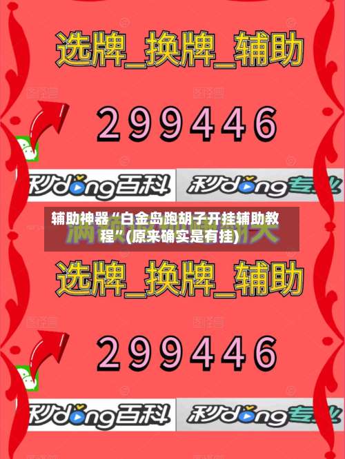 辅助神器“白金岛跑胡子开挂辅助教程”(原来确实是有挂)-第3张图片