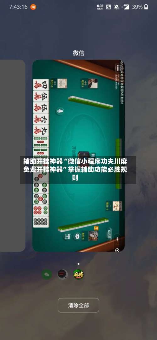 辅助开挂神器“微信小程序功夫川麻免费开挂神器”掌握辅助功能必胜规则-第3张图片