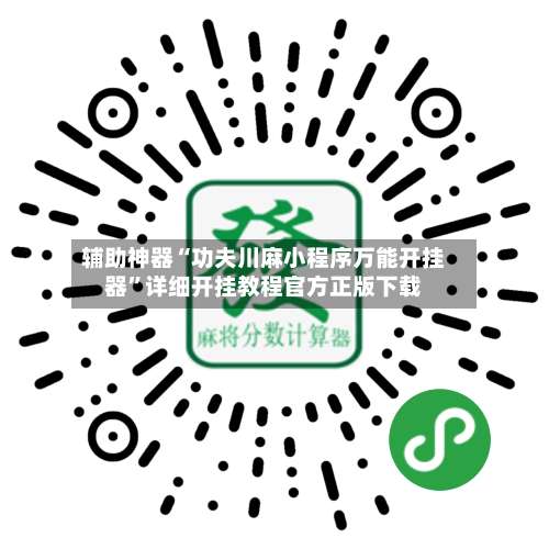 辅助神器“功夫川麻小程序万能开挂器	”详细开挂教程官方正版下载-第1张图片