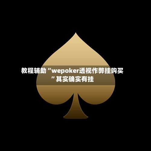 教程辅助“wepoker透视作弊挂购买”其实确实有挂-第1张图片