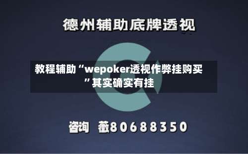 教程辅助“wepoker透视作弊挂购买	”其实确实有挂-第2张图片