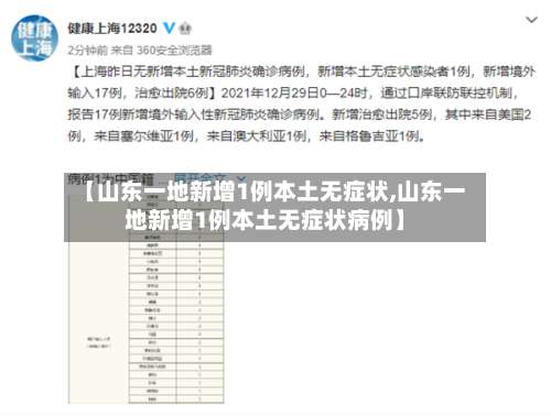 【山东一地新增1例本土无症状,山东一地新增1例本土无症状病例】-第2张图片