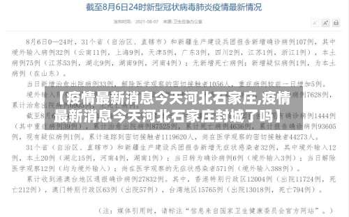 【疫情最新消息今天河北石家庄,疫情最新消息今天河北石家庄封城了吗】-第2张图片