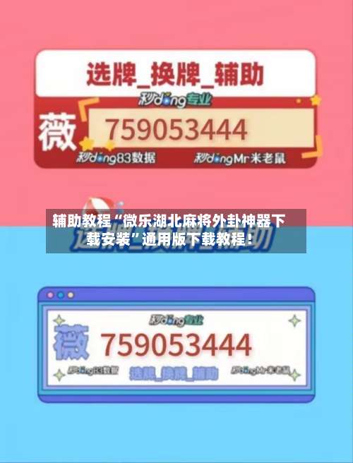 辅助教程“微乐湖北麻将外卦神器下载安装”通用版下载教程！-第3张图片