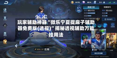 玩家辅助神器“微乐宁夏捉麻子辅助器免费版(透视)	”揭秘透视辅助万能挂用法-第1张图片