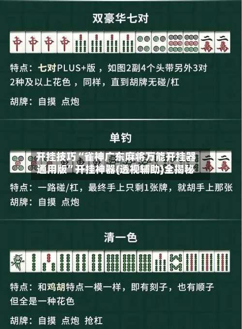 开挂技巧“雀神广东麻将万能开挂器通用版”开挂神器{透视辅助}全揭秘-第1张图片