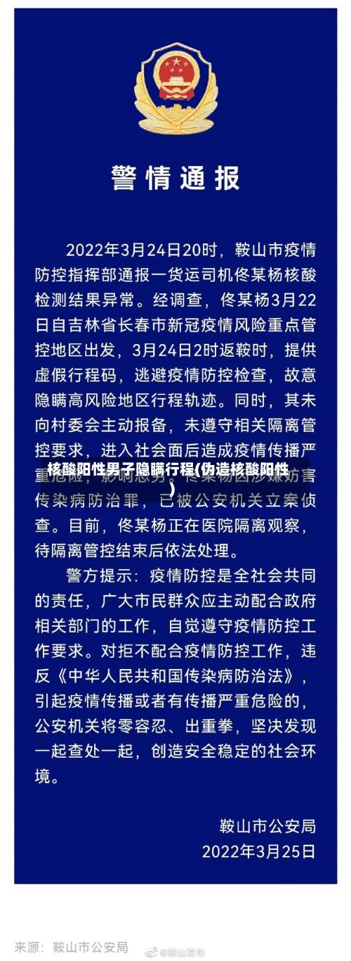 核酸阳性男子隐瞒行程(伪造核酸阳性)-第3张图片