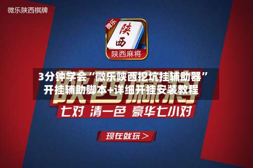 3分钟学会“微乐陕西挖坑挂辅助器	”开挂辅助脚本+详细开挂安装教程-第1张图片