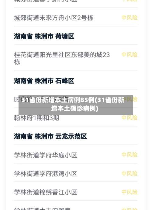31省份新增本土病例85例(31省份新增本土确诊病例)-第3张图片
