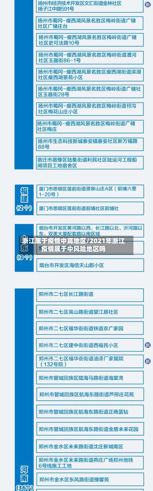 浙江属于疫情中高地区/2021年浙江疫情属于中风险地区吗-第2张图片