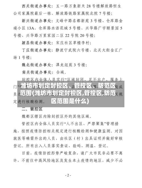 潍坊市划定封控区、管控区	、防范区范围(潍坊市划定封控区,管控区,防范区范围是什么)-第1张图片
