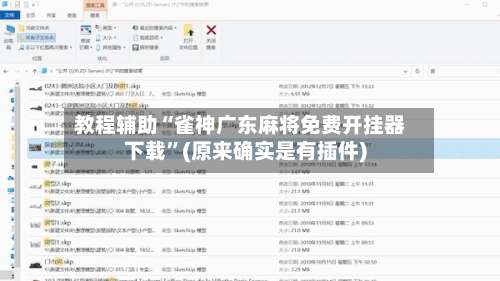 教程辅助“雀神广东麻将免费开挂器下载	”(原来确实是有插件)-第1张图片