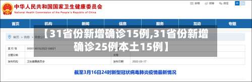【31省份新增确诊15例,31省份新增确诊25例本土15例】-第1张图片