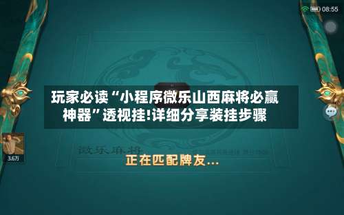 玩家必读“小程序微乐山西麻将必赢神器	”透视挂!详细分享装挂步骤-第2张图片