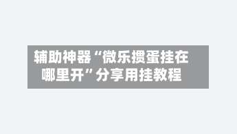 辅助神器“微乐掼蛋挂在哪里开”分享用挂教程-第2张图片