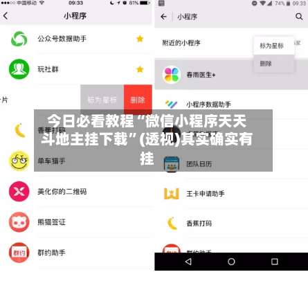 今日必看教程“微信小程序天天斗地主挂下载	”(透视)其实确实有挂-第1张图片
