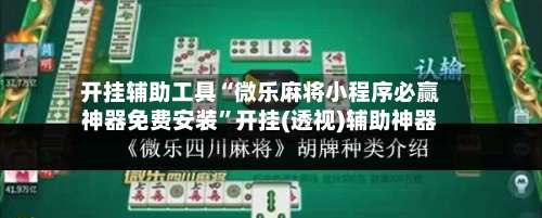 开挂辅助工具“微乐麻将小程序必赢神器免费安装	”开挂(透视)辅助神器-第3张图片