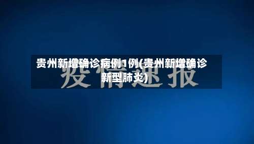 贵州新增确诊病例1例(贵州新增确诊新型肺炎)-第2张图片