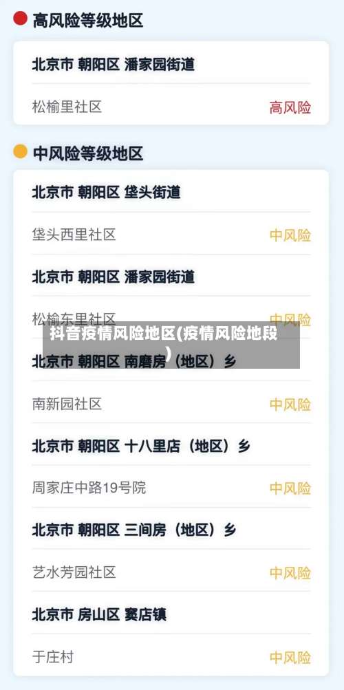 抖音疫情风险地区(疫情风险地段)-第1张图片