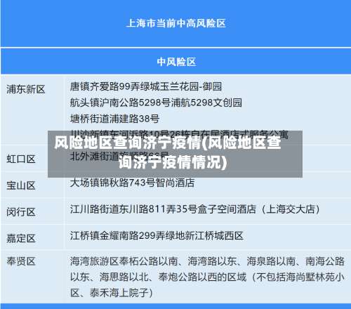 风险地区查询济宁疫情(风险地区查询济宁疫情情况)-第1张图片
