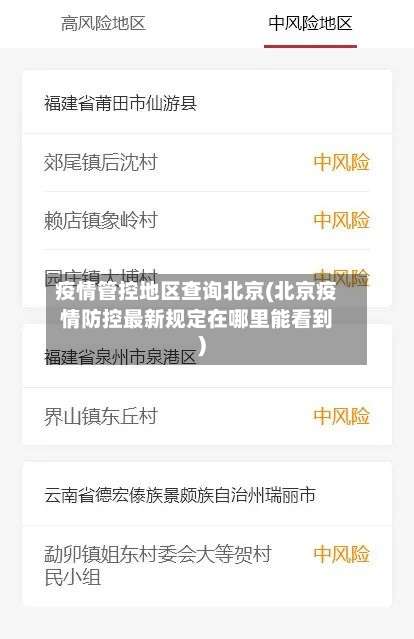 疫情管控地区查询北京(北京疫情防控最新规定在哪里能看到)-第1张图片