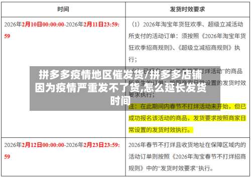 拼多多疫情地区催发货/拼多多店铺因为疫情严重发不了货,怎么延长发货时间-第1张图片