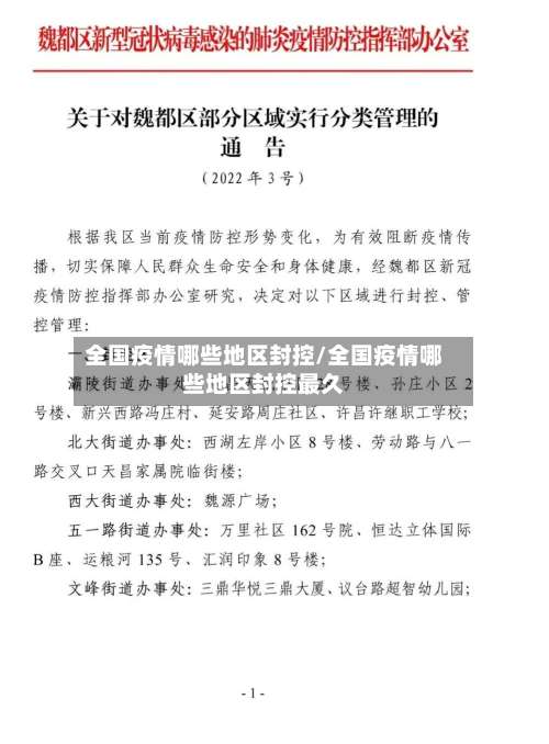 全国疫情哪些地区封控/全国疫情哪些地区封控最久-第2张图片