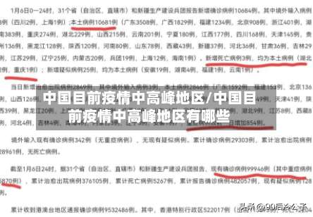 中国目前疫情中高峰地区/中国目前疫情中高峰地区有哪些-第1张图片